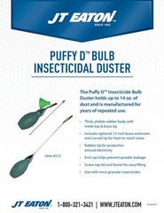 Jt Eaton Puff-D 512 Puffy-D Bulb Insecticidal Duster Heavy-Duty Dust Applicator