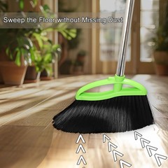 Soft Bristles Green Angle Broom with Long Handle Indoor Sweeping