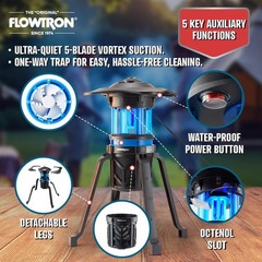 Flowtron Indoor Outdoor Bug Trap Zapper Electric Insect Killer Uv Light Fan 800
