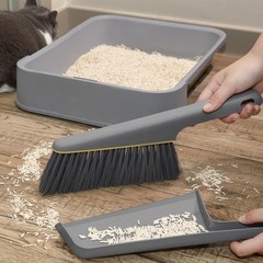 Lumkew Small Broom and Dustpan Set, Hand Mini Dust-Pan 1 Piece, Gray