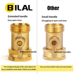 2 Pack Garden Hose Shut Off Valve – Extended Handle – 3/4″ 3/4 inches, 2
