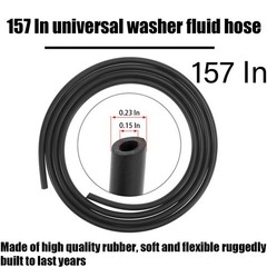 Osilly Windshield Washer Hose Kit, 4 Meter Wash Fluid Tubing with 12 Black