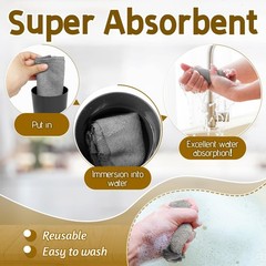 OJYUDD 75 Pack Microfiber Cleaning Cloth Roll,Reusable 10 X 10 Inches, Grey