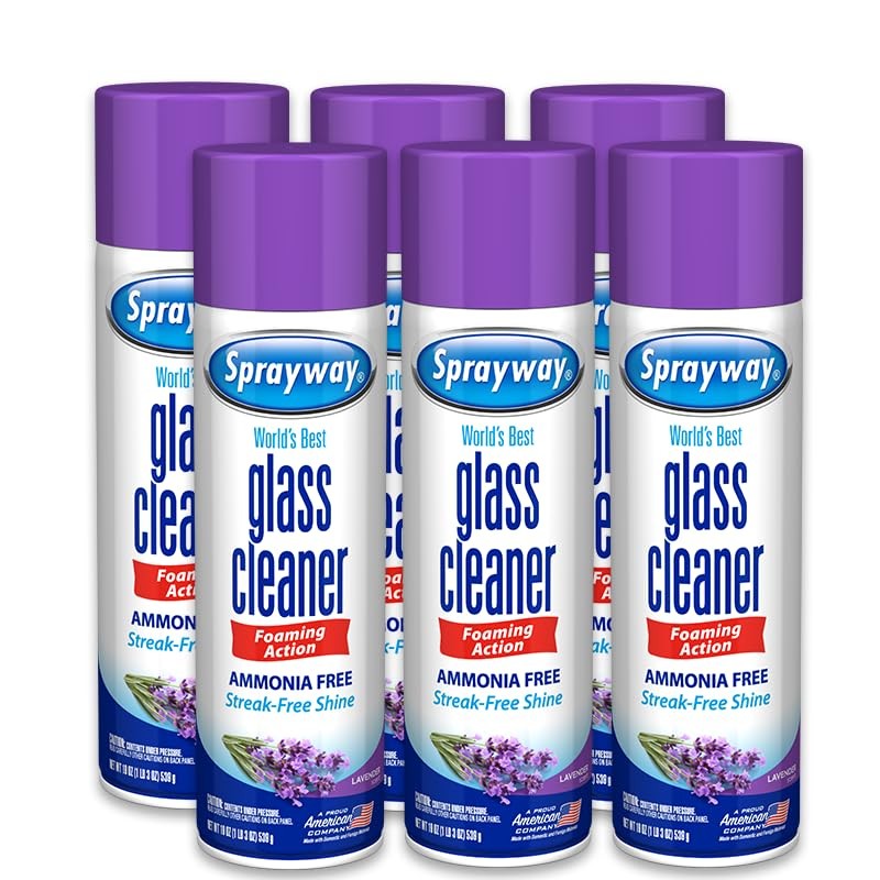 Sprayway Glass Cleaner Lavender Scent Foaming 19 Ounce (Pack of 1), Purple