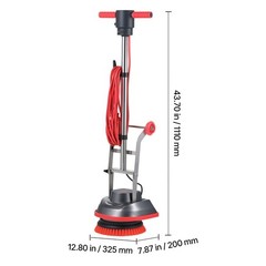 Uimoso Floor Scrubber Machine Cleaner with 3 Pads and Brushes for Polishing