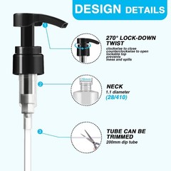 4-Pack Shampoo Pump for Liter 33.8 oz Shampoo and Conditioner Pump Dispenser