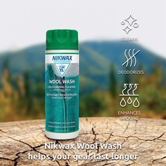 Nikwax Wool Wash, 300ml, Deodorize wool items, wool layers, safely cleans merino