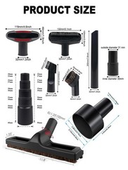 10-PCS Vacuum Attachment Kit for 1.25” (32mm) Hose – 10-Piece, BALCK