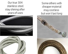 2-Pack Premium Stainless Steel Washing Machine Hoses 6 Feet,