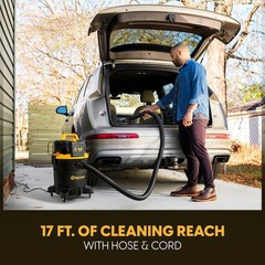 Vacmaster Professional 6 Gallon 4.5 Peak HP Wet/Dry Vacuum with Self-Cleaning Fi
