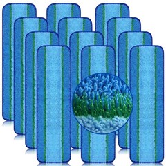 FURCIELOS 12 Pack 18 Inch Deep Cleaning 12 Mop, Blue