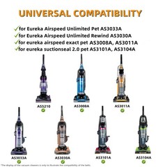 JEDELEOS Replacement Type W Belts for Eureka Airspeed Unlimited, Exact Black
