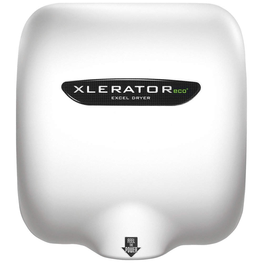 EXCEL DRYER XL-BW-ECO-1.1N-110-120V Hand Dryer,10 sec,56 to 66 dBA,WH 455A71