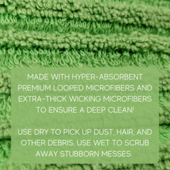 4 Clean Castle 12″ Reusable Premium Dual Action Microfiber Wet/Dry Mop Pads