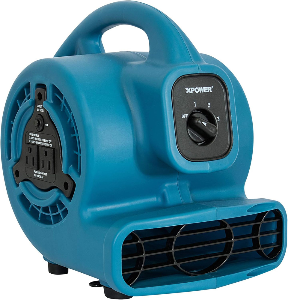 Mini Mighty 138W 600CFM Air Mover Carpet Dryer Floor Fan Blue