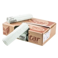 Pitt Plastics Compostable Liners, 1-mil, 38″ x 58″, Green, Box Of 100
