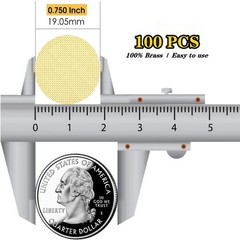 200 Pcs Pipe Screens, 100 Brass Screens And 100 3/4-inch, Golden