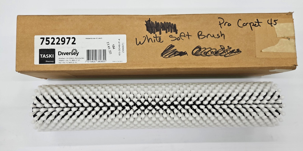 TASKI Pro Carpet 45 – White Soft Brush – 7522972 – 18″ Length