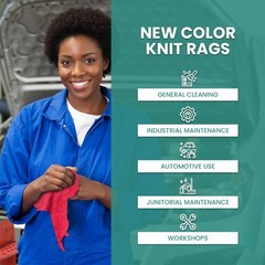 Color Knit T-Shirt 100% Cotton Cleaning Rags 50 lbs. Bag – Multipurpose Cleaning