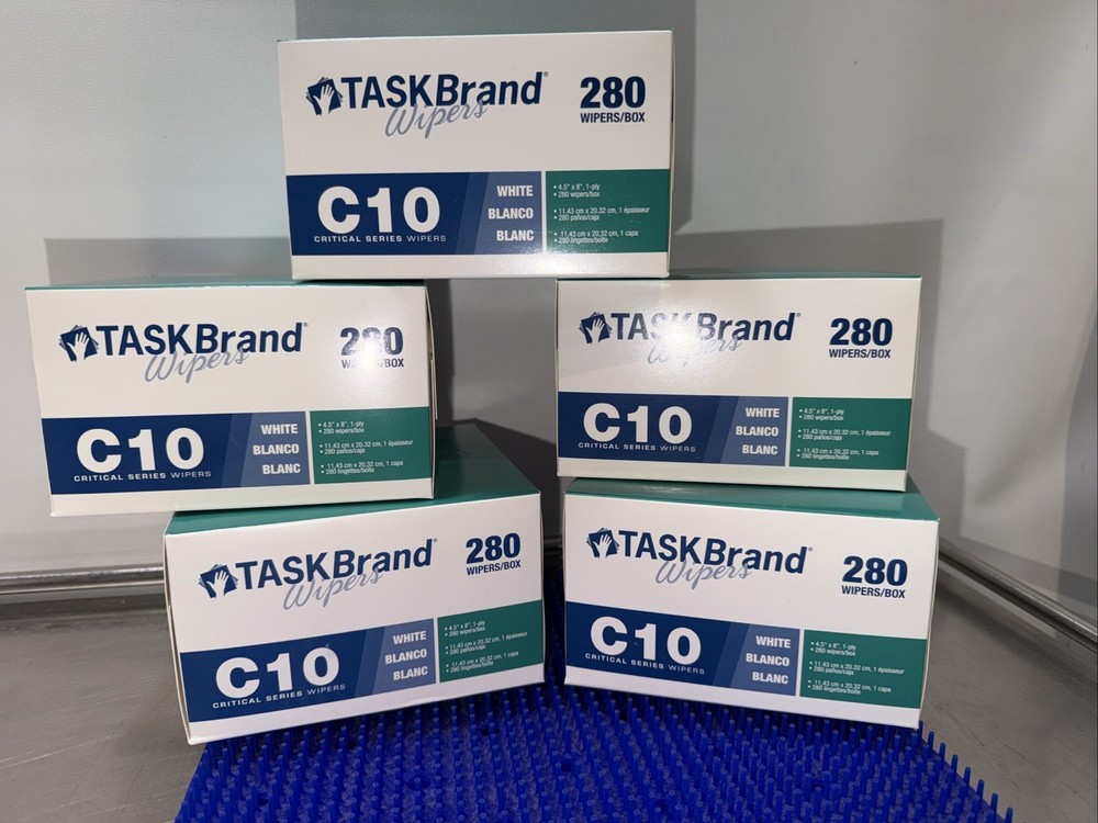 TASKBrand C10 Industrial Lab Cleaning Wipes 280 Count Boxes Lot of 5 Boxes