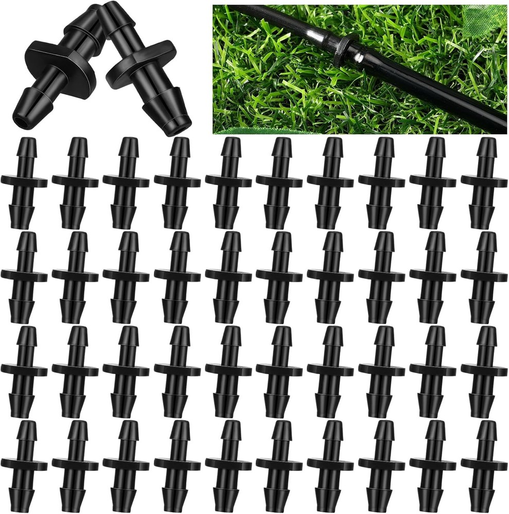 100 Pcs Drip Irrigation Fittings Barbed Connectors Barb Adapter Coupling…