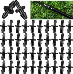 100 Pcs Drip Irrigation Fittings Barbed Connectors Barb Adapter Coupling…