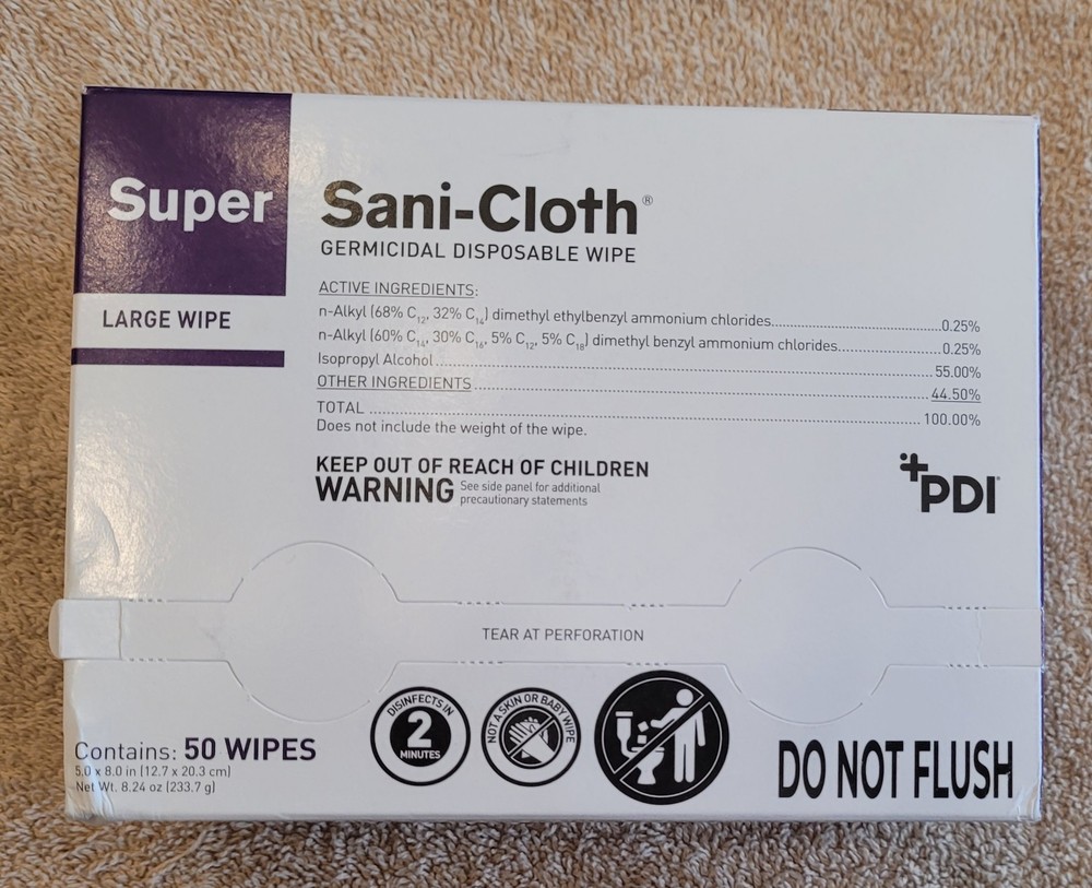 PDI Super Sani-Cloth GERMICIDAL DISPOSABLE WIPE 50 Ct