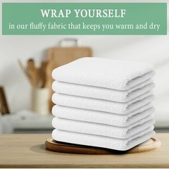 100% Cotton Terry Towel Cleaning Rags White 14’x17’|Pack of 60|Grade White Ra…