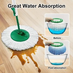 6 Pack Mop Head Replacement for Libman Tornado Spin Mop Reusable Microfiber S…