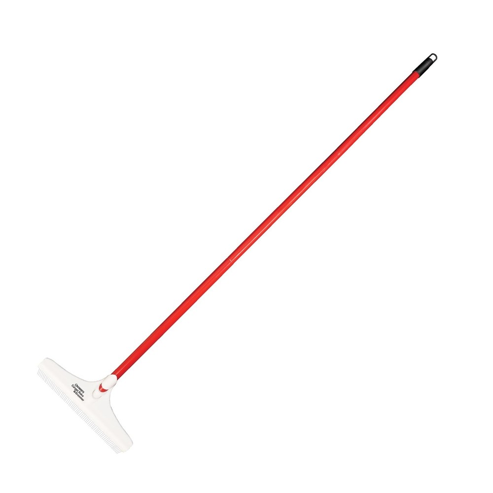 12″ Carpet Rake & Groomer with 51″ Adjustable Handle for Pet Hair Removal