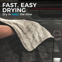 The Rag Company Gauntlet Car Drying Towel – 30in x 36in, Ice Grey +