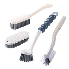 Multi-Purpose Scrub Brush Set – 4 Pack Kitchen Cleaning Brushes with Gray