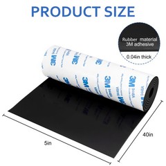 Non Slip Furniture Pads, 5″ x 40″ Rubber 1 PC 5 x 40 inch (Rubber), Black
