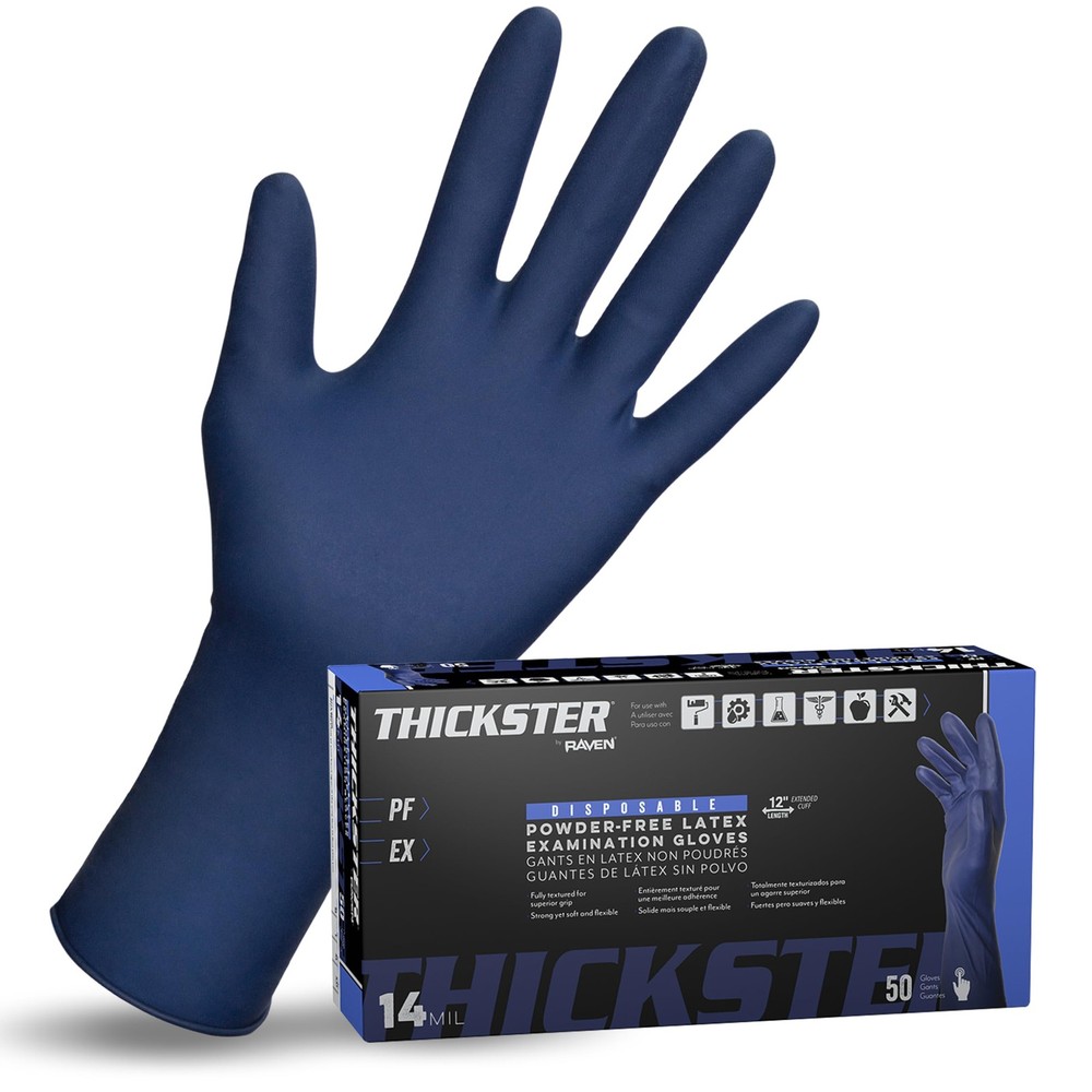 SAS Safety 6604-20 Thickster Powder Free Exam Grade Disposable Latex 14 Mil G…