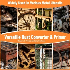 Metal Paint Rust Converter 35 Oz Black – Heat Resistant Up to 350F, UV