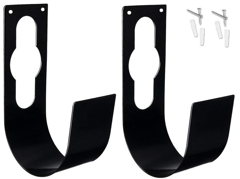 Ebliiny 2 Pack Garden Hose Hanger Wall Mount Heavy 2 Large, 2 Black