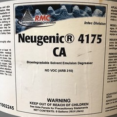 Neugenic 4175 CA biodegradable solvent emulsion degreaser 5 Gallon Can. D