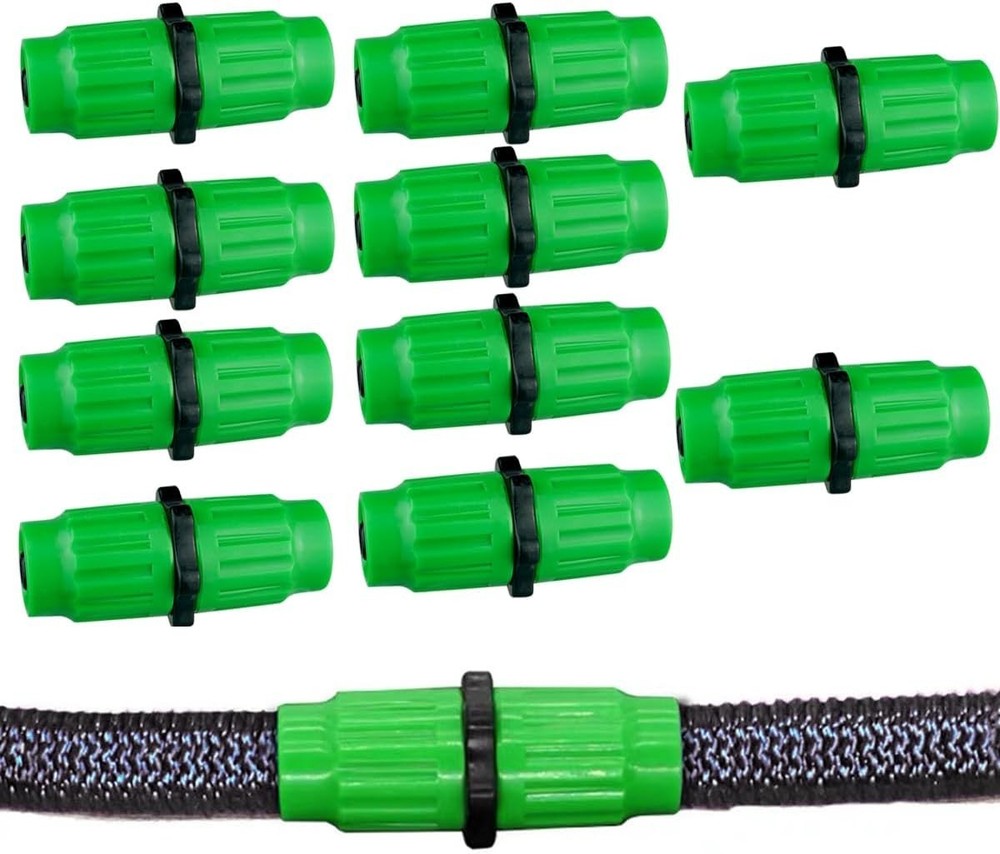 10 Sets Expandable Garden Hose Repair Kit, Plastic Flex ½ inch, Green