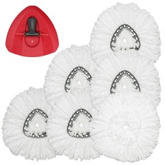 Spin Mop Replacement Head – 6 Pack EasyWring Refills with 6 White