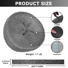 Steel Wool Mice Control, 65FT1.1LB#0000 Steel Wool, Keep Mouse Away from Hole…