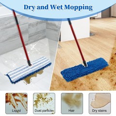3 Pack Mop Heads Replacements for Ocedar 3 Blue Chenille Flip Pads