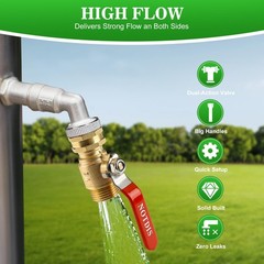 Brass Garden Hose Shut Off Valve with Full-Flow Design – 4.5 inches, Copper