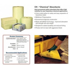Brady Ch15p Sorbent Roll, 20 Gal, 15 In X 300 Ft, Harsh Chemicals, Black, Red,