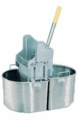 Royce Rolls Model #08R Stainless Steel 4-Gallon Tanks with 12-16 oz. Mop Wringer