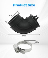 WD24X33918 Dishwasher Circulation Pump To Sump Elbow Hose With Clamps Black