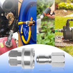 3/8 Inch Pressure Washer Quick Connect Fittings,Stainless 8 Pack, sliver