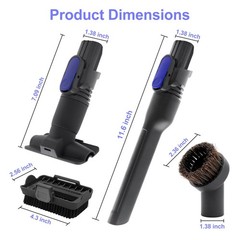 Vacuum Crevice Tool Brush Replacement Parts for 2 inches, Gray