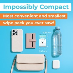 Impossibly Compact Travel Flushable Wipes – 99.5% Water 6 Count (Pack of 8)