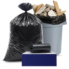 Plasticplace Contractor Trash 42 Gallon 3.0 Mil Black Heavy Duty Garbage Bag 33