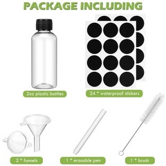 Revahope 16 Pack 2 oz Shot Bottles with Caps, Mini 3.62 x 1.37 inches, clear